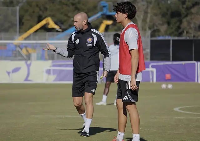 Jose Segura training with Orlando City SC first team during preseason